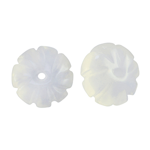 Perlen Naturstein Achat Flower Transparent pearl-white
