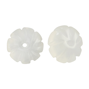 Perlen Naturstein Glas Flower Transparent white