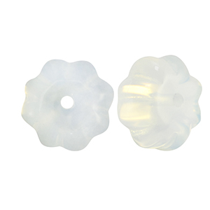 Perlen Naturstein Achat Flower Transparent pearl-white