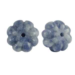 Perlen Naturstein Sodalith und Mikrokline Flower Blue-white