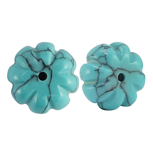 Perlen Naturstein Calcit Flower Turquois
