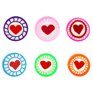 Perlen Polymer Heart Multicolor