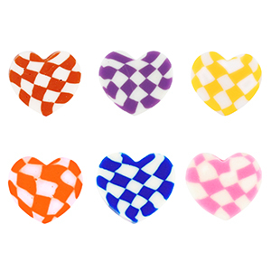 Perlen Polymer Heart Multicolor