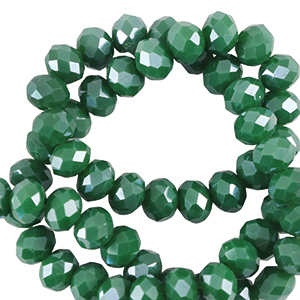 Facetten Top Glas Perlen 3x2mm Rondellen Shamrock green-pearl shine coating