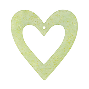 Anh&auml;nger aus Resin Heart Light green