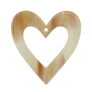 Anh&auml;nger aus Resin Heart Beige