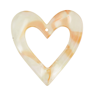 Anh&auml;nger aus Resin Heart Copper orange