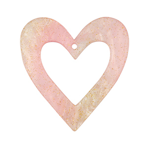 Anh&auml;nger aus Resin Heart Light pink