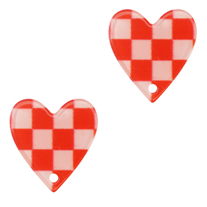 Anh&auml;nger aus Resin Heart Red-pink