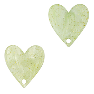 Anh&auml;nger aus Resin Heart Light green
