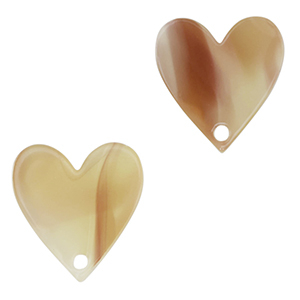 Anh&auml;nger aus Resin Heart Beige
