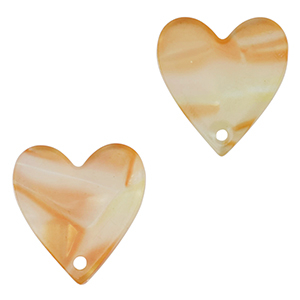 Anh&auml;nger aus Resin Heart Copper orange