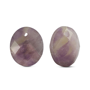 Anh&auml;nger Naturstein Amethyst Oval Purple-yellow