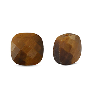 Perlen Naturstein Tigerauge Square Golden brown