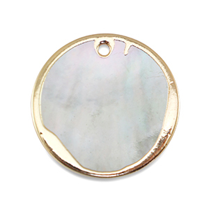 BQ S&uuml;sswasser Perlen Anh&auml;nger Round Gold-Natural white