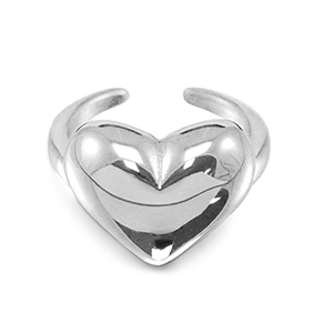Stainless Steel - Rostfrei Stahl Ringe Heart Silver