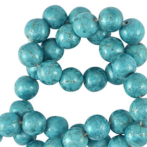 Keramik Perlen 8mm Metallic Blue