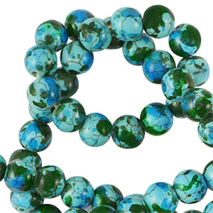Keramik Perlen 6mm Green-blue