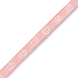 Schmucktextband smiley Pink-white