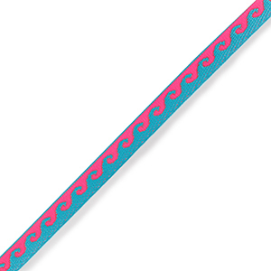 Schmucktextband Waves Neon blue-pink