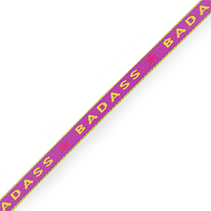Schmucktextband "badass" Purple