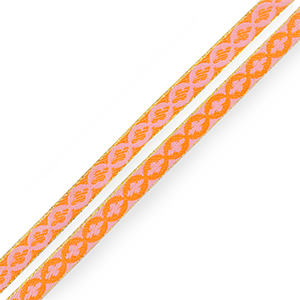Schmucktextband Flower Orange-light pink