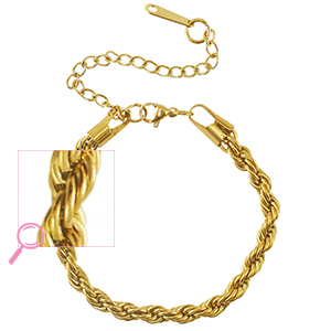 Stainless Steel - Rostfrei Stahl Armb&auml;nder Twisted Gold