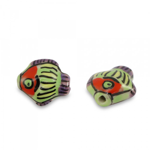 Perlen Keramik Fish Yellow-green red