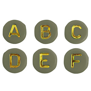 Acryl Buchstaben Mix Army green-gold