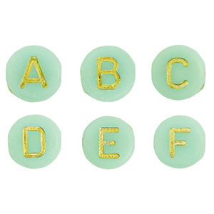 Acryl Buchstaben Mix Mint green-gold
