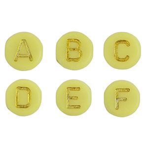 Acryl Buchstaben Mix Yellow-gold