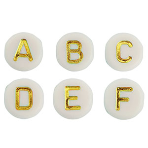 Acryl Buchstaben Mix Off white-gold