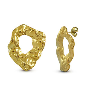 Stainless Steel - Rostfrei Stahl Ohrringe Round Gold