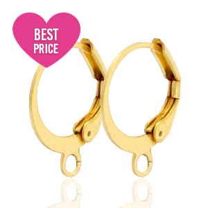 Zubeh&ouml;r aus Stainless Steel - Rostfreiem Stahl Ohrh&auml;nger verschliessbar mit &Ouml;se Gold