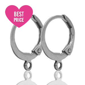 Zubeh&ouml;r aus Stainless Steel - Rostfreiem Stahl Ohrh&auml;nger verschliessbar mit &Ouml;se Silver