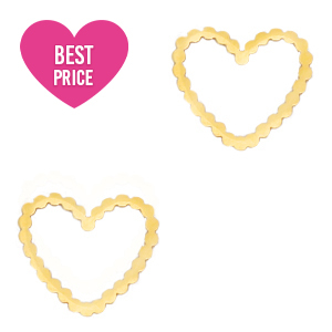 Anh&auml;nger aus Stainless Steel - Rostfreiem Stahl Zwischenst&uuml;ck Heart Gold