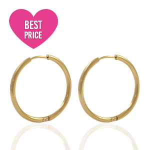 Stainless Steel - Rostfrei Stahl Ohrringe Creolen 20mm Gold