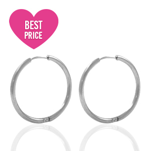 Stainless Steel - Rostfrei Stahl Ohrringe Creolen 20mm Silber