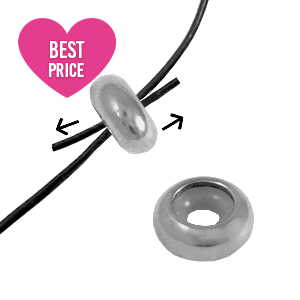 Zubeh&ouml;r aus Stainless Steel - Rostfreiem Stahl Stopperperlen 10x4mm Silver