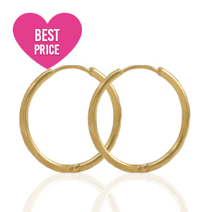 Stainless Steel - Rostfrei Stahl Ohrringe Creolen 19mm Gold