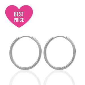 Stainless Steel - Rostfrei Stahl Ohrringe Creolen 13mm Silver