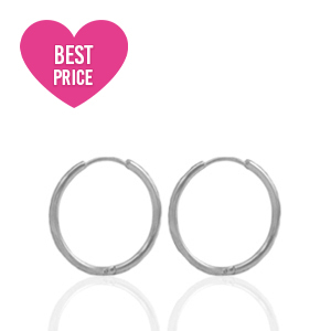 Stainless Steel - Rostfrei Stahl Ohrringe Creolen 11mm Silver