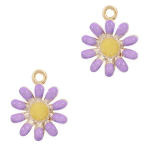 Anh&auml;nger Metall Basic Quality Flower Gold purple