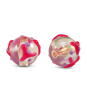 Perlen Acryl Dots Transparent pink-purple