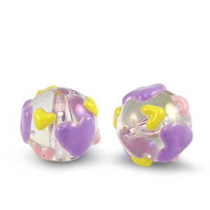 Perlen Acryl Dots Transparent-purple