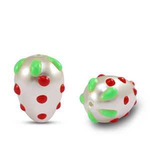 Perlen Acryl Strawberry Pearl-red green