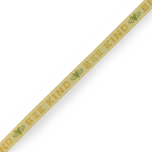 Schmucktextband "bee kind" Green-gold