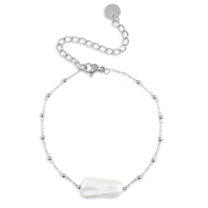 Stainless Steel - Rostfrei Stahl Armb&auml;nder Pearls Silver