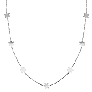 Stainless Steel - Rostfrei Stahl Kette Flower Silver