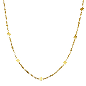 Stainless Steel - Rostfrei Stahl Kette Flower Gold